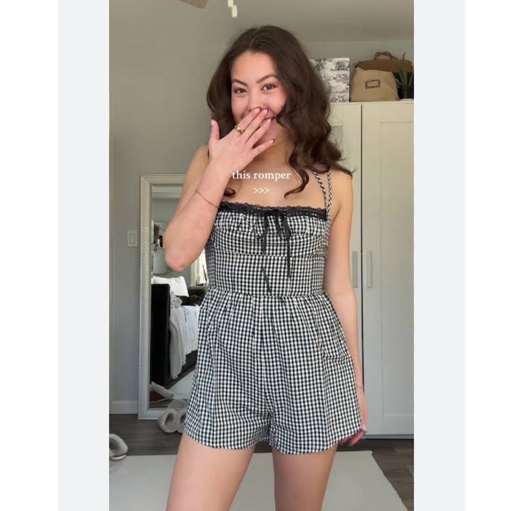 Princess Polly Trynia Gingham Cotton Romper New! - Picture 6 of 13